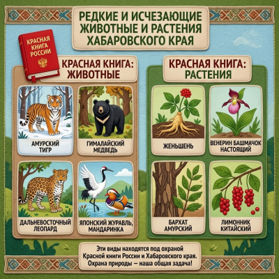 Панно из фетра "Красная книга Хабаровского края"