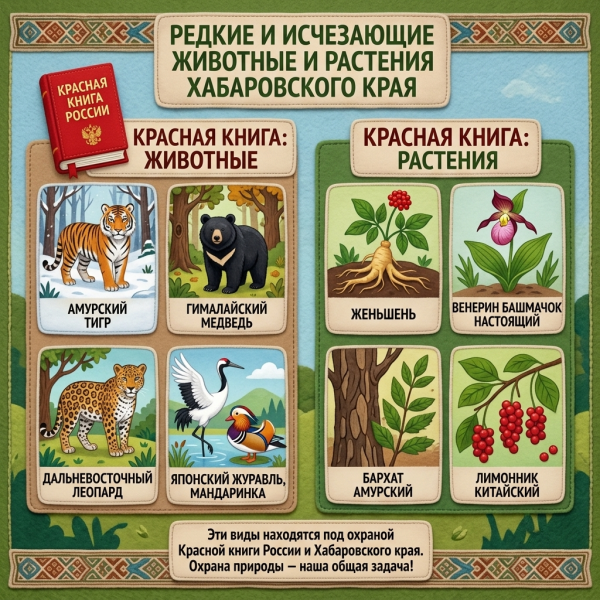 Панно из фетра "Красная книга Хабаровского края"