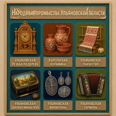 Панно из фетра "Народные промыслы Ульяновской области"