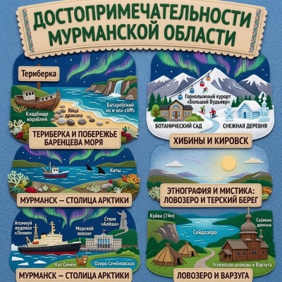Панно из фетра "Достопримечательности Мурманской области"