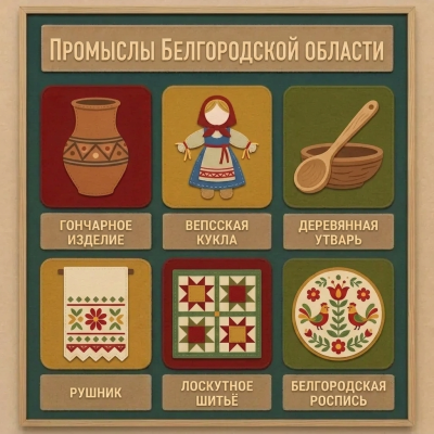 Панно из фетра "Народные промыслы Белгородской области"