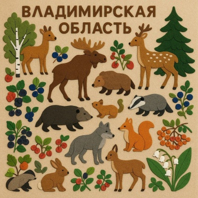 Панно из фетра животные и растения Владимирской области