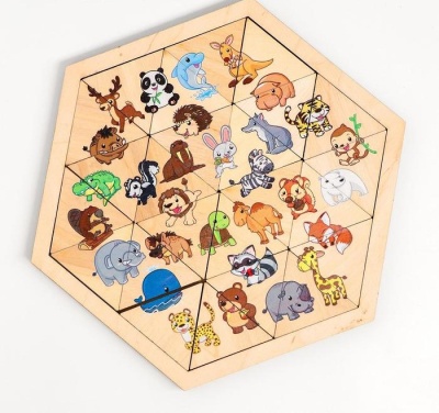 Пазл деревянный «Зверюшки» (Занимательные треугольники)