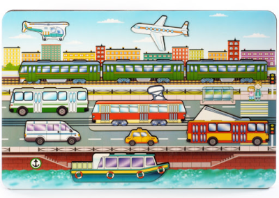 Развивающая доска "Городской транспорт" арт.8013 (дерево, 37хз24,5) /35