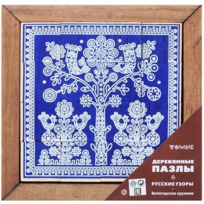 Вологодское кружево Двухсторонние Пазлы рамка дерево (Томь-сервис)