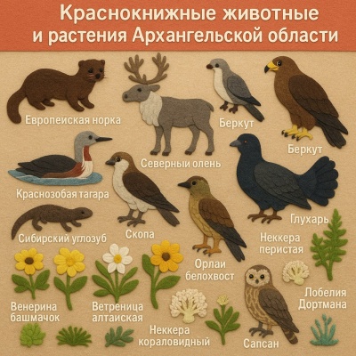 Краснокнижные животные и растения Архангельской области