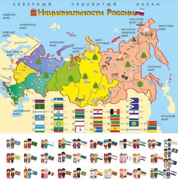 Карта "Национальности России"