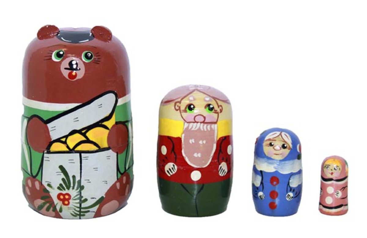 Матрешка круглая Сказка Маша и медведь (5 в 1) (RNToys)