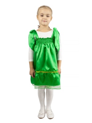 Сарафан из зеленого крепсатина