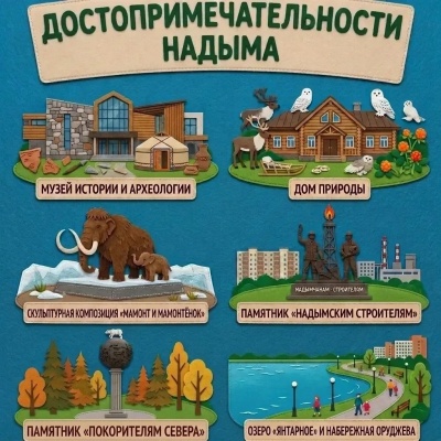 Панно из фетра "Достопримечательности Надыма"