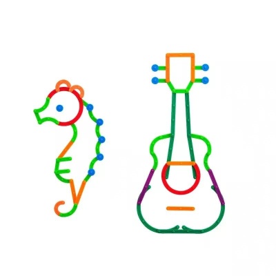 Палочки счетные Геостикс (200 дет). Конструктор букв с карточками (25 шт.)