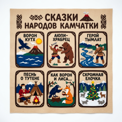 Панно из фетра "Сказки народов Камчатки"