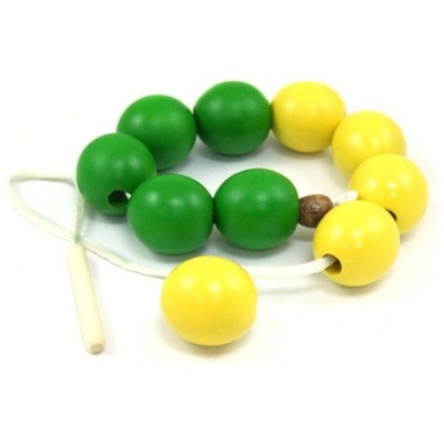 Бусы счет до 10 (желто-зеленые)(RNToys)