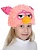 Монстрик розовый сердечки маска-шапочка из плюша арт. 4087