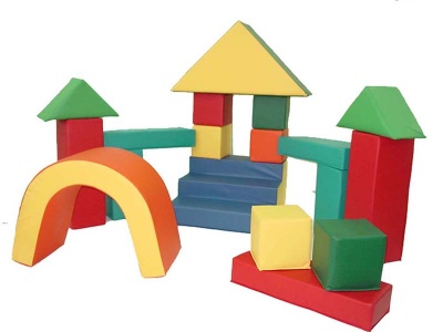 Детский конструктор «Городок» (18 модулей) (Размер: куб 20см)