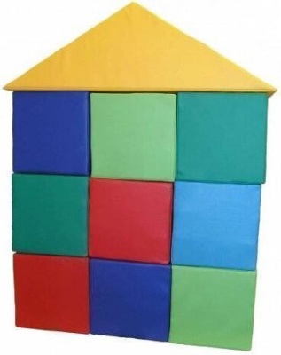 "Детский конструктор "Домик-25" (10 модулей) (Размер: куб 25см)