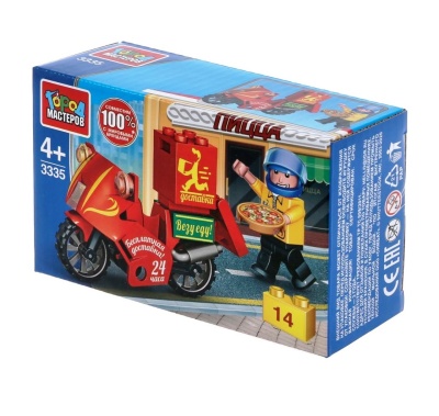 Город мастеров. Конструктор "Доставка еды" с фигуркой, 14 дет.