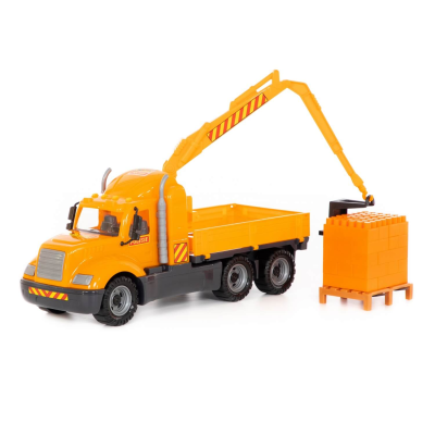Полесье. Авто "Майк" кран с манипулятором + конструктор "Супер-Микс" - 30 элементов арт.55606