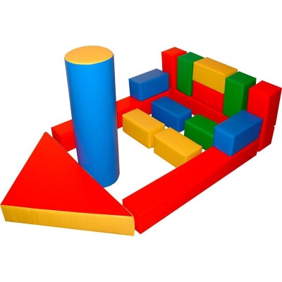 Детский конструктор  «Кораблик» (17 модулей) (Размер: куб 15см)