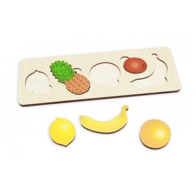 Пазл-рамка для малышей "Фрукты" арт.7924 (дерево) 29,5х10,5 /45