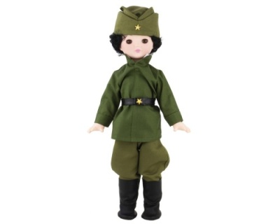 Кукла Алеша в военной форме. песни военных лет "Алеша", "Смуглянка", "Родина".