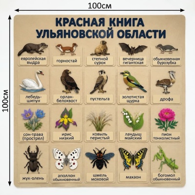 Панно из фетра "Красная книга Ульяновской области"