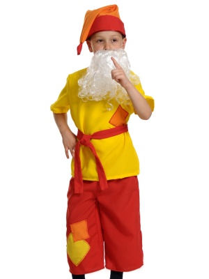 Гном Скромник (колпак, бриджи,  рубаха, пояс, борода) арт. 5008