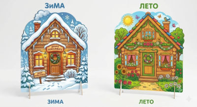 Двухсторонний домик для утренников