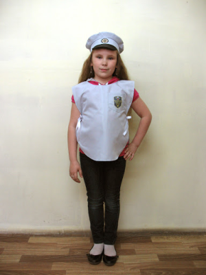 Костюм "Железнодорожник" накидка и шапочка, х/б