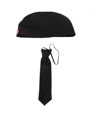 Пилотка + галстук черный