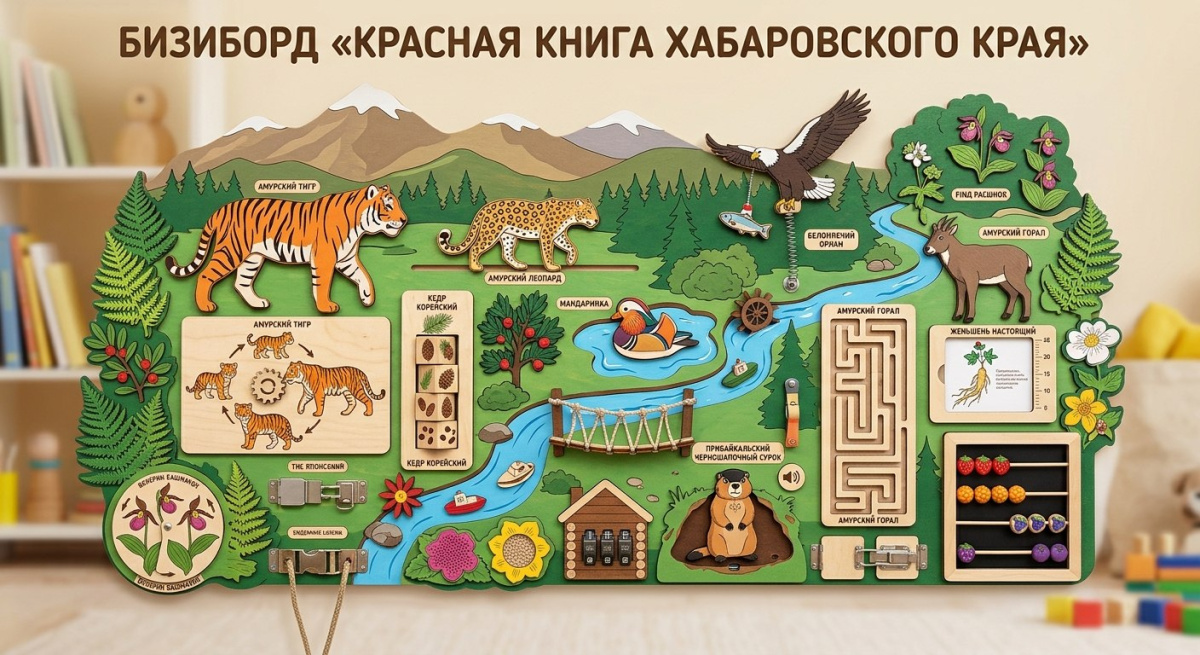 Бизиборд Красная книга Хабаровского края