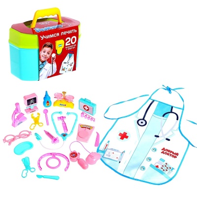 Игровой набор «Чемоданчик доктора», 20 предметов, с фартуком