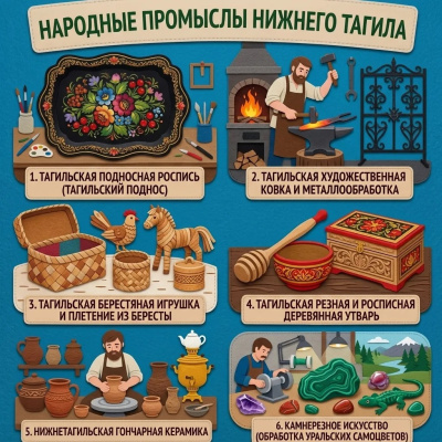 Панно из фетра "Народные промыслы Нижнего Тагила"