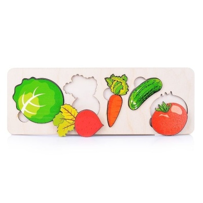 Пазл-рамка для малышей "Овощи" арт.7925 (дерево) 29,5х10,5 /45