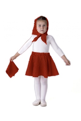 Юбка - солнце  в белый горох