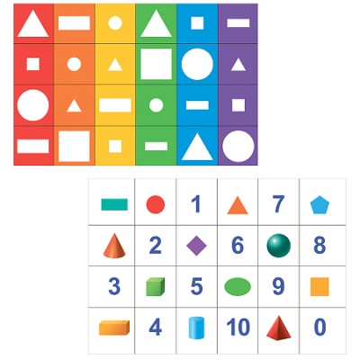 Тематическое поле-маршрутизатор двухстороннее «Геометрические фигуры» / «Цифры и формы» для мини-робота Bee-Bot