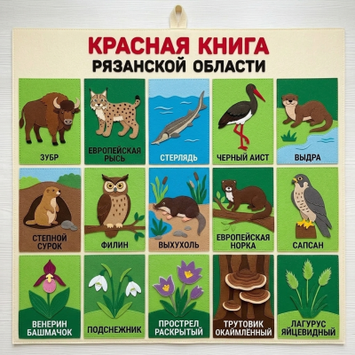 Панно из фетра "Красная книга Рязанской области"
