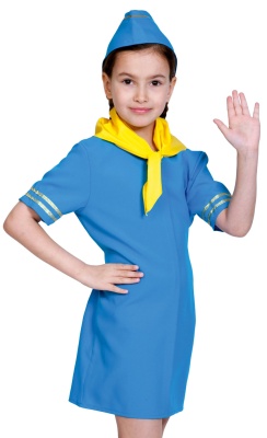 Стюардесса (платье, пилотка, шейный платок) арт. 5136