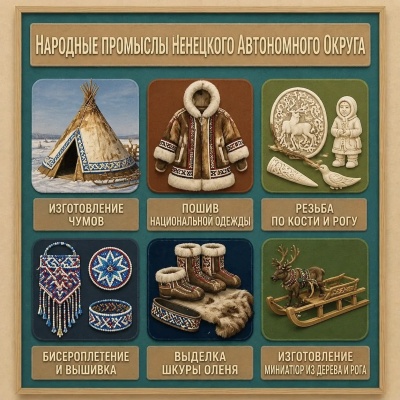 Панно из фетра "Народные промыслы Ненецкого автономного округа"