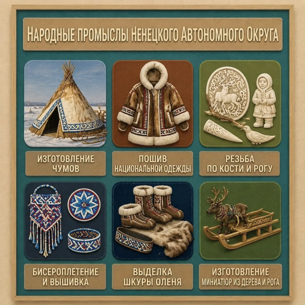 Панно из фетра "Народные промыслы Ненецкого автономного округа"