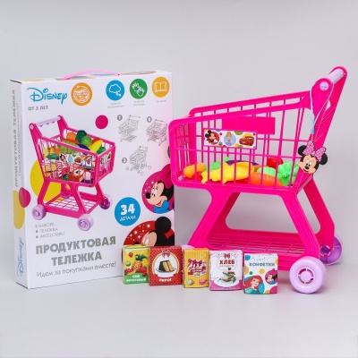 Продуктовая тележка, "Микки Маус и его друзья", цвет розовый