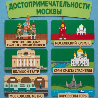 Панно из фетра "Достопримечательности Московской области"