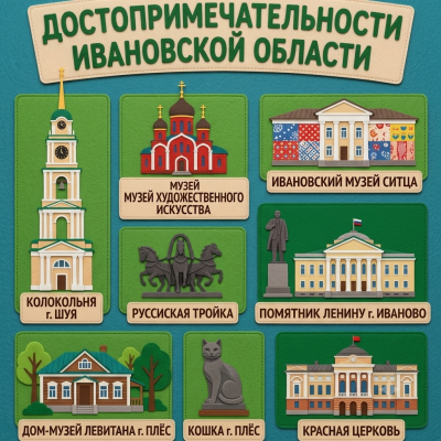 Панно из фетра "Достопримечательности Ивановской области"