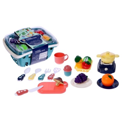 Набор продуктов «Овощи и фрукты» с аксессуарами в корзинке, МИКС