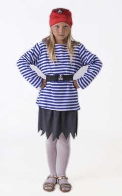 Пират 1 (девочка) тельняшка, юбка, бандана, ремень.