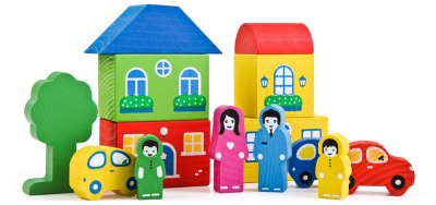 Конструктор Томик "Цветной городок.Зеленый" 14 дет. 