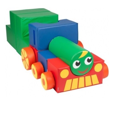 Детский конструктор «Паровозик из Ромашкино» (15 модулей) (Размер: куб 30см)