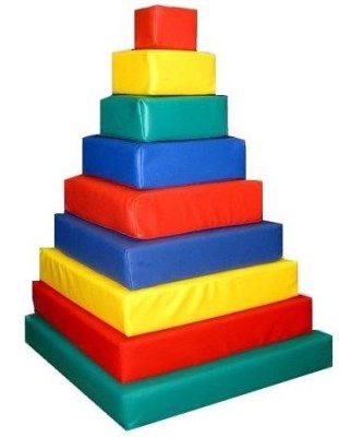 Детская игровая головоломка «Пирамида» квадратная (9 модулей)