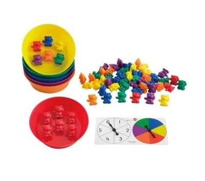 Набор для сортировки «Мишки с рюкзаками и чашки». (67 деталей)