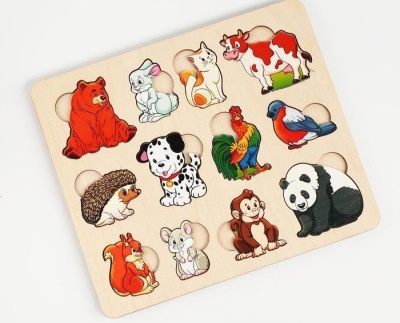 Развивающая доска «Кто что ест» дерево